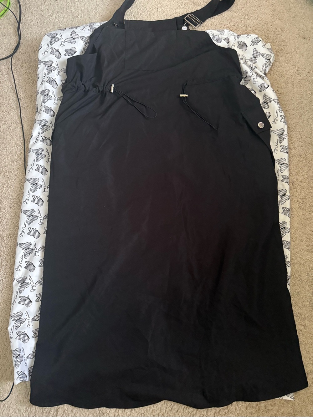 SHEIN Black Maxi Pinafore Skirt with Adjustable Straps